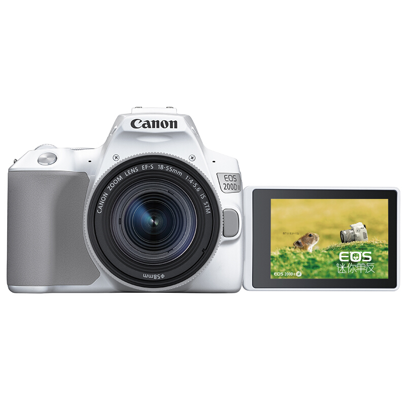 佳能（Canon）EOS 200D II 200D2 迷你单反相机 数码相机（EF-S18-55mm f/4-5.6 IS STM）白色 Vlog相机视频